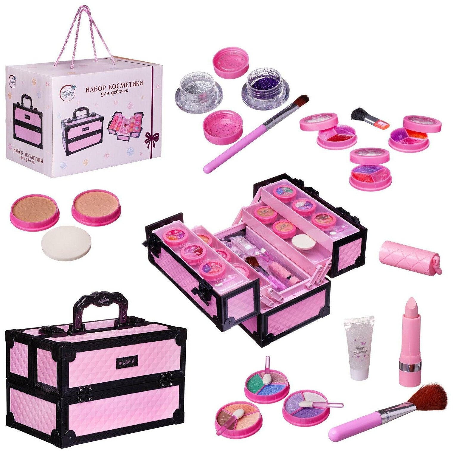 Набор косметики для девочек Зефирка романтическая серия в кейсе-чемоданчике Создай свой стиль!