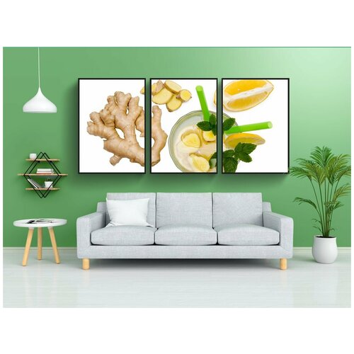 фото Набор модулных постеров для интерьера "еда, здоровый, рабочий стол" 60x90 см. в тубусе, без рамки lotsprints