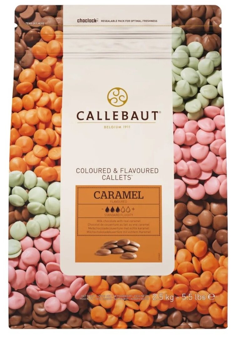 Callebaut - Шоколад молочный 31,1% какао с настоящей карамелью CHF-N3438CARRT-U70 2,5кг - фотография № 1