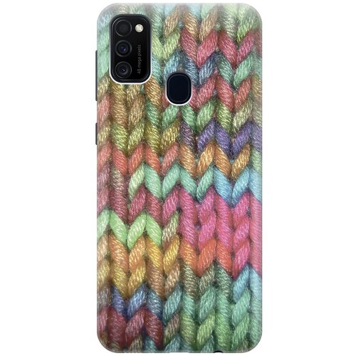 фото Силиконовый чехол на samsung galaxy m21 / m30s / самсунг м21 с принтом "разноцветная вязка gosso