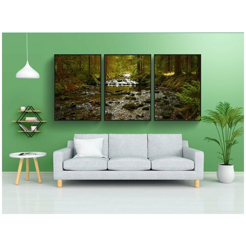 фото Набор модулных постеров для интерьера "лес, падение, природа" 60x90 см. в тубусе, без рамки lotsprints