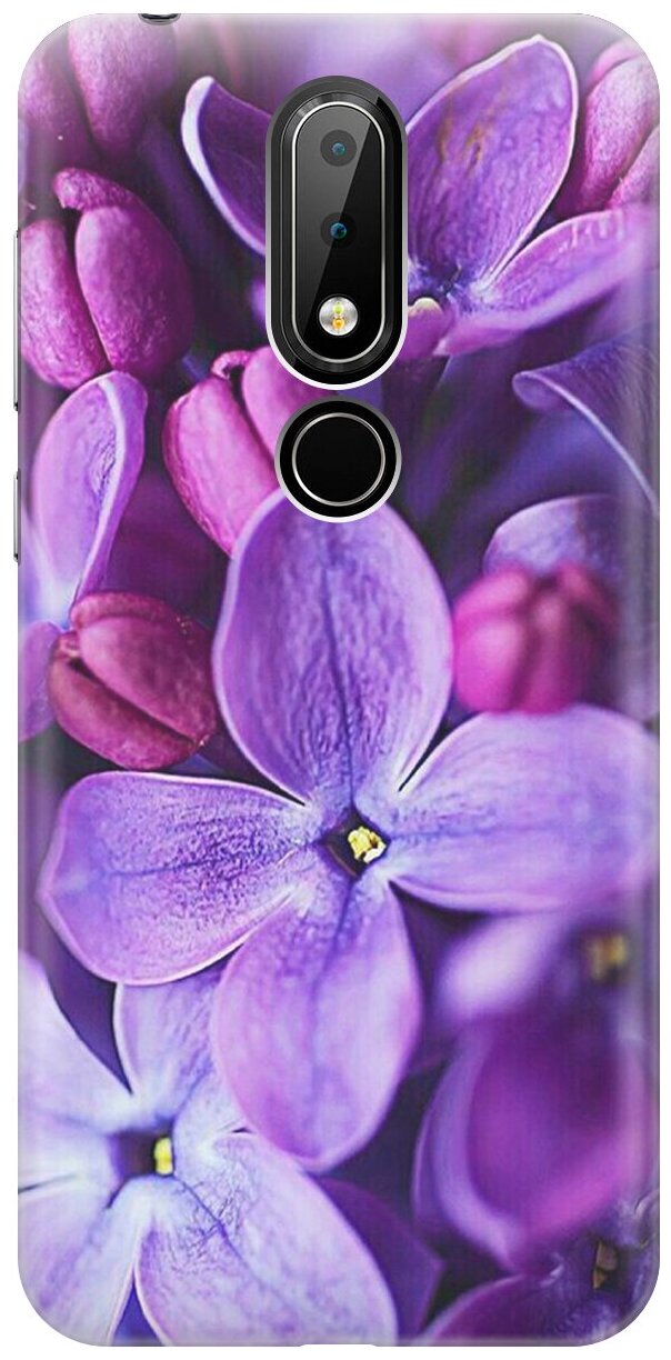 Силиконовый чехол Фиолетовая сирень на Nokia 6.1 Plus / X6 (2018) / Нокиа 6.1 Плюс / Х6 2018