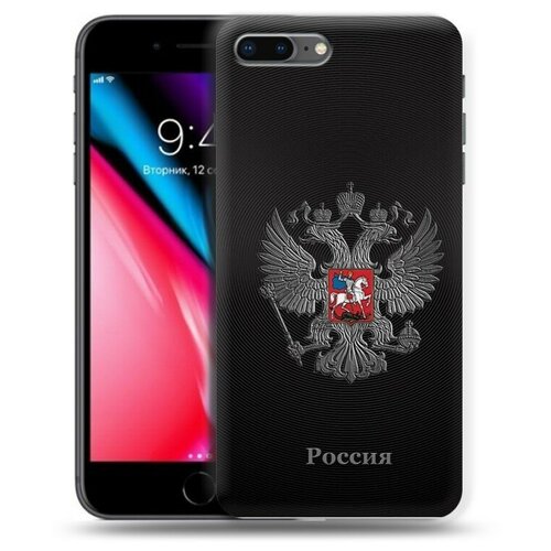 Дизайнерский силиконовый чехол для Iphone 7 Plus / 8 Plus Флаг и герб России дизайнерский силиконовый чехол для iphone 13 pro max флаг и герб россии