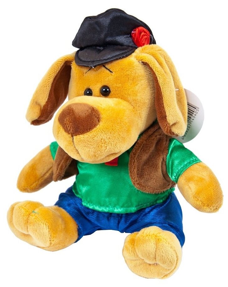 Мягкая игрушка ABtoys Собака в кепке, 15 см (YSW18762)