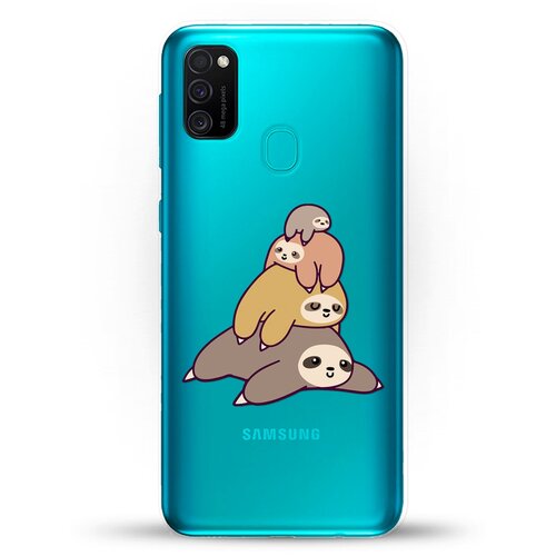 Силиконовый чехол 4 ленивца на Samsung Galaxy M21