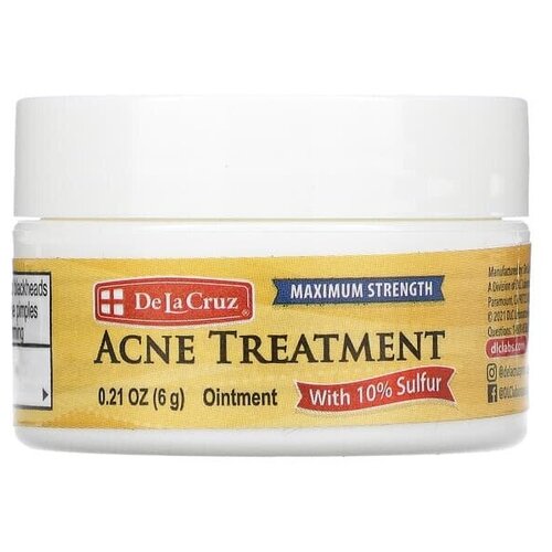 De La Cruz, Acne Treatment Ointment with 10% Sulfur, Maximum Strength
