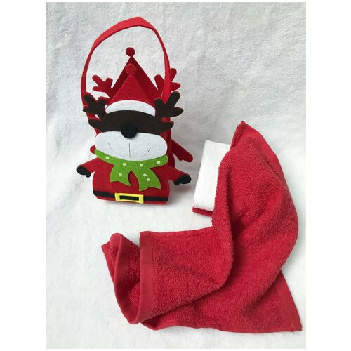 фото Набор новогодних махровых полотенец-салфеток sofi de marko "пренсер" набор 30х30(3шт)