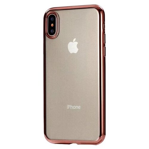 Чехол силиконовый для Apple iPhone X/XS - Прозрачный/Розовый