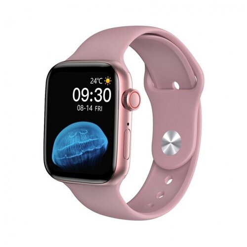 Умные часы М7 МАХ Смарт-часы Smart Watch M7 MAX 45 мм сенсорный 1,9 HD-экран NFC с активной кнопкой Siri беспроводная зарядка розовые