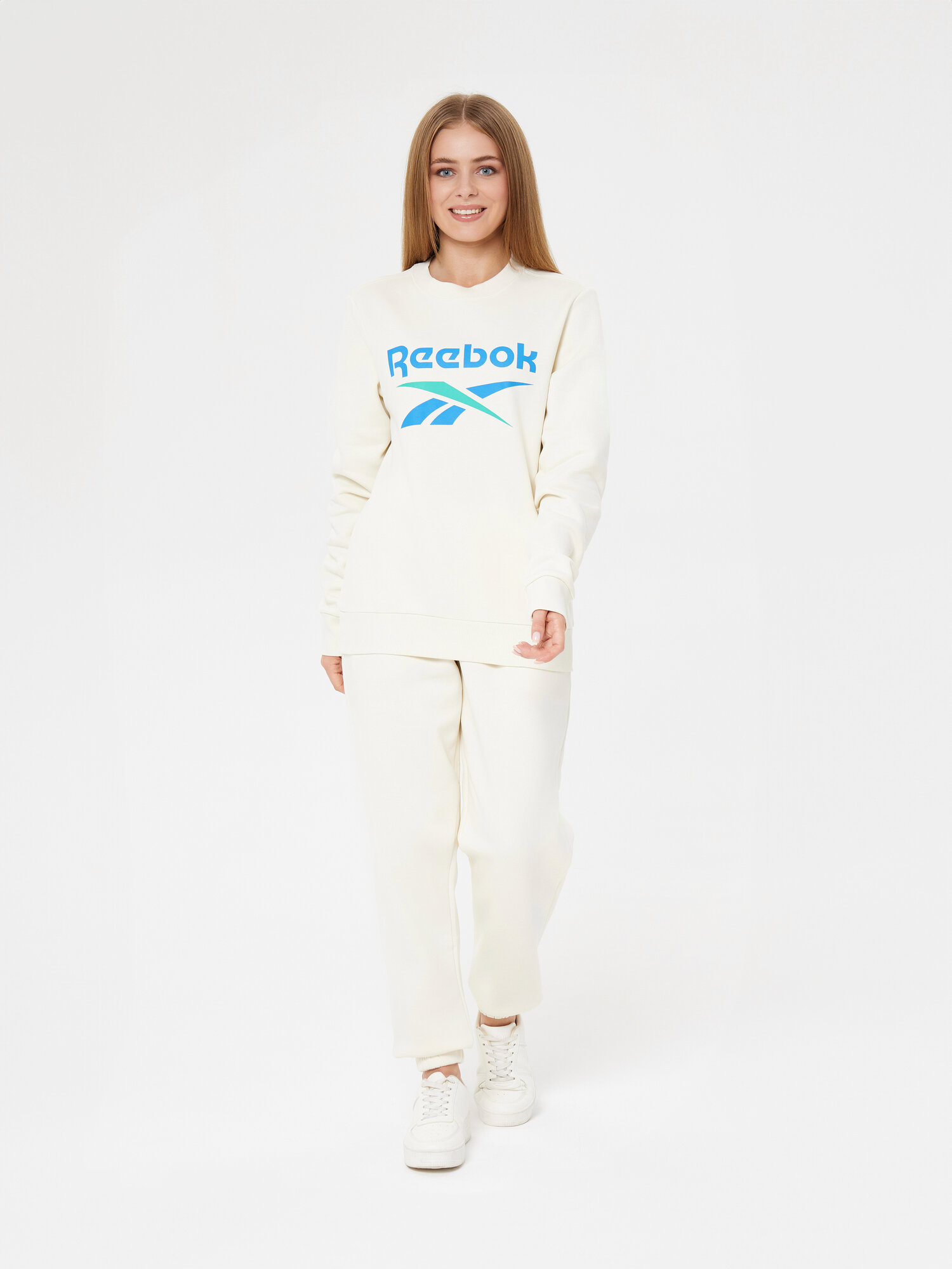 Свитшот спортивный Reebok IDENTITY BIG LOGO, размер M INT, , бежевый — фото 1