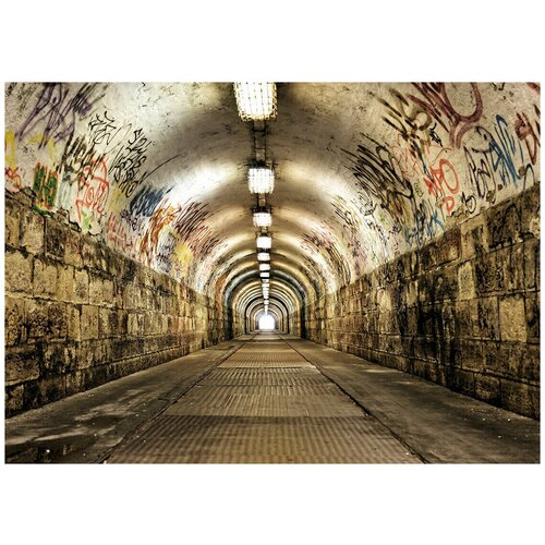 Туннель андеграунд - Виниловые фотообои, (211х150 см)