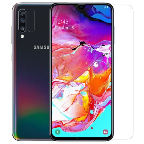 Защитная пленка MyPads (только на плоскую поверхность экрана, НЕ закругленная) для телефона Samsung Galaxy A70 / A70s SM-A705F (2019) глянцевая чехол бампер mypads для samsung galaxy a70 a70s sm a705f 2019 противоударный усиленный ударопрочный серый