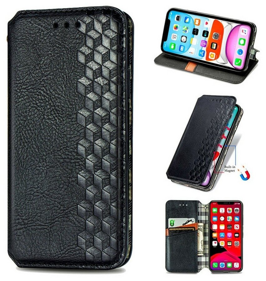 Чехол-книга боковая Premium №3 для Xiaomi Mi 10T lite/Note 9 Pro 5G черный