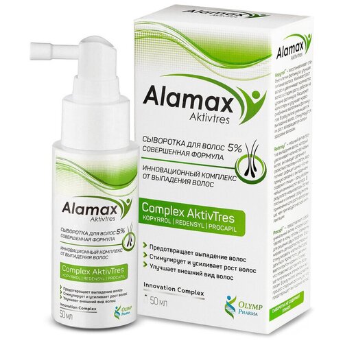 Аламакс Сыворотка для роста волос 5% Совершенная формула при средней степени облысения, 50 мл