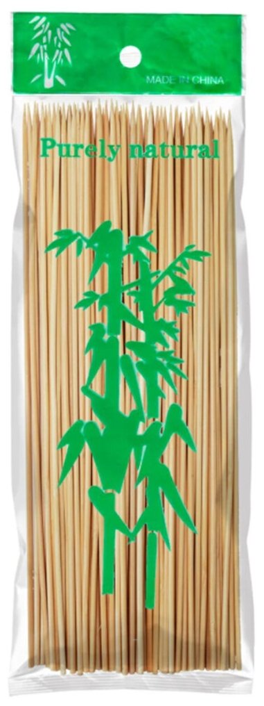 Набор шпажек (шампуров), бамбук, 34,5 см, 100 шт - фотография № 1