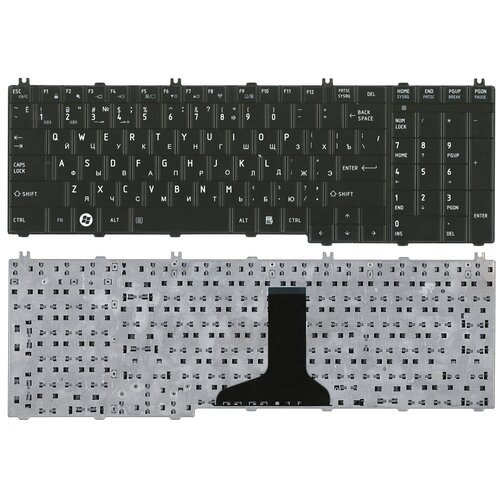 Клавиатура для ноутбука Toshiba Satelite C650 L650 L670 глянцевая черная 1610₽