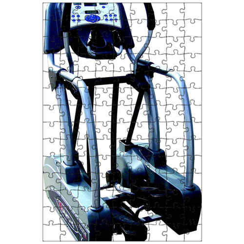 фото Магнитный пазл 27x18см."моторизованный эллиптический тренажер с несколькими шагами, кардио тренировка, фитнес" на холодильник lotsprints
