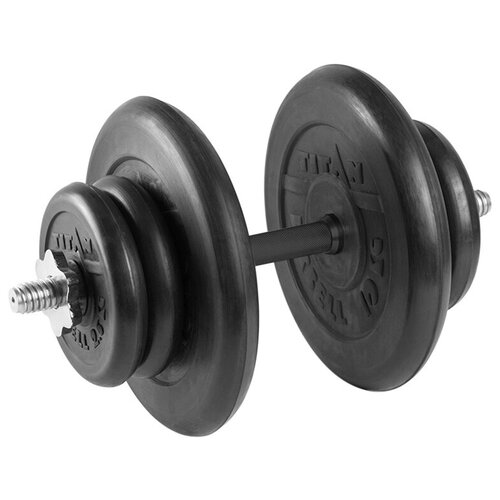 Гантель разборная 32 кг TITAN Barbell - d26, Комплектация №1 с обрезиненной ручкой