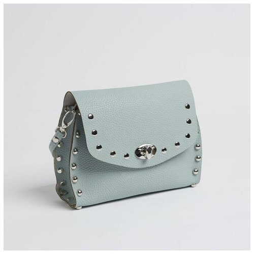 L-CRAFT Сумка-мессенджер, отдел на клапане, наружный карман, длинный ремень, цвет голубой