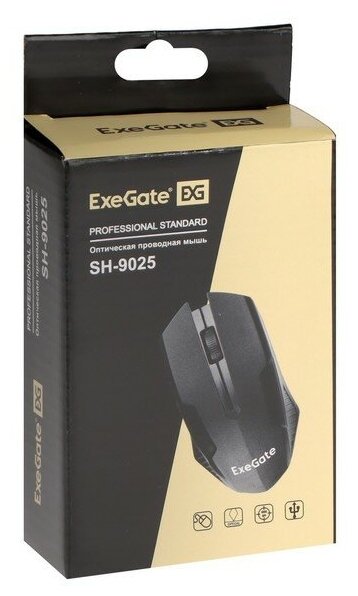 Мышь проводная Exegate SH-9025 чёрный USB - фото №6