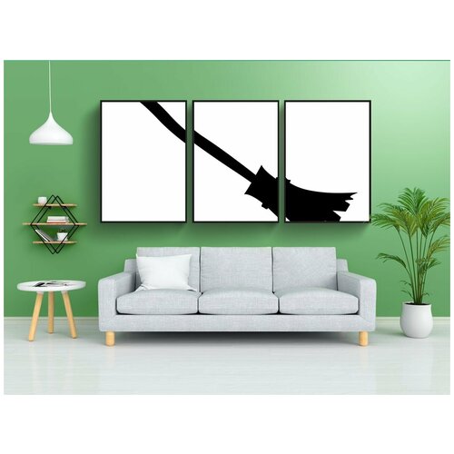 фото Набор модулных постеров для интерьера "метла, колдовство, ведьма" 60x90 см. в тубусе, без рамки lotsprints