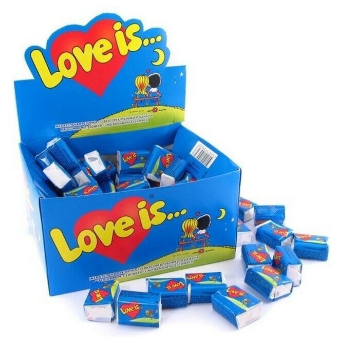 Набор жвачек Love is клубника/банан (50 шт. по 4,2 гр.)