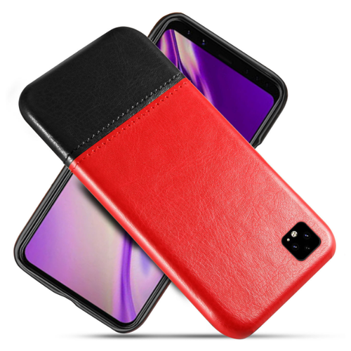 фото Чехол панель-накладка mypads для google pixel 4 обтянутый качественной импортной кожей двухцветный дизайнерский с элегантной прошивкой красный-черный