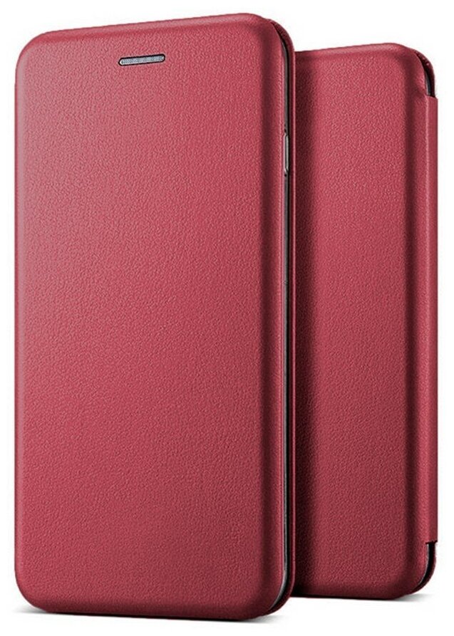 Чехол-книга боковая для Samsung A12 бордовый