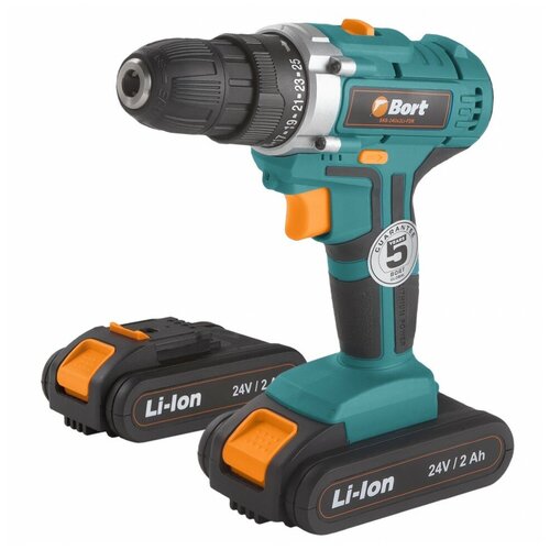 Дрель- шуруповерт аккумуляторная Bort BAB-24Ux2Li- FDK 2x20А ч 1102000₽