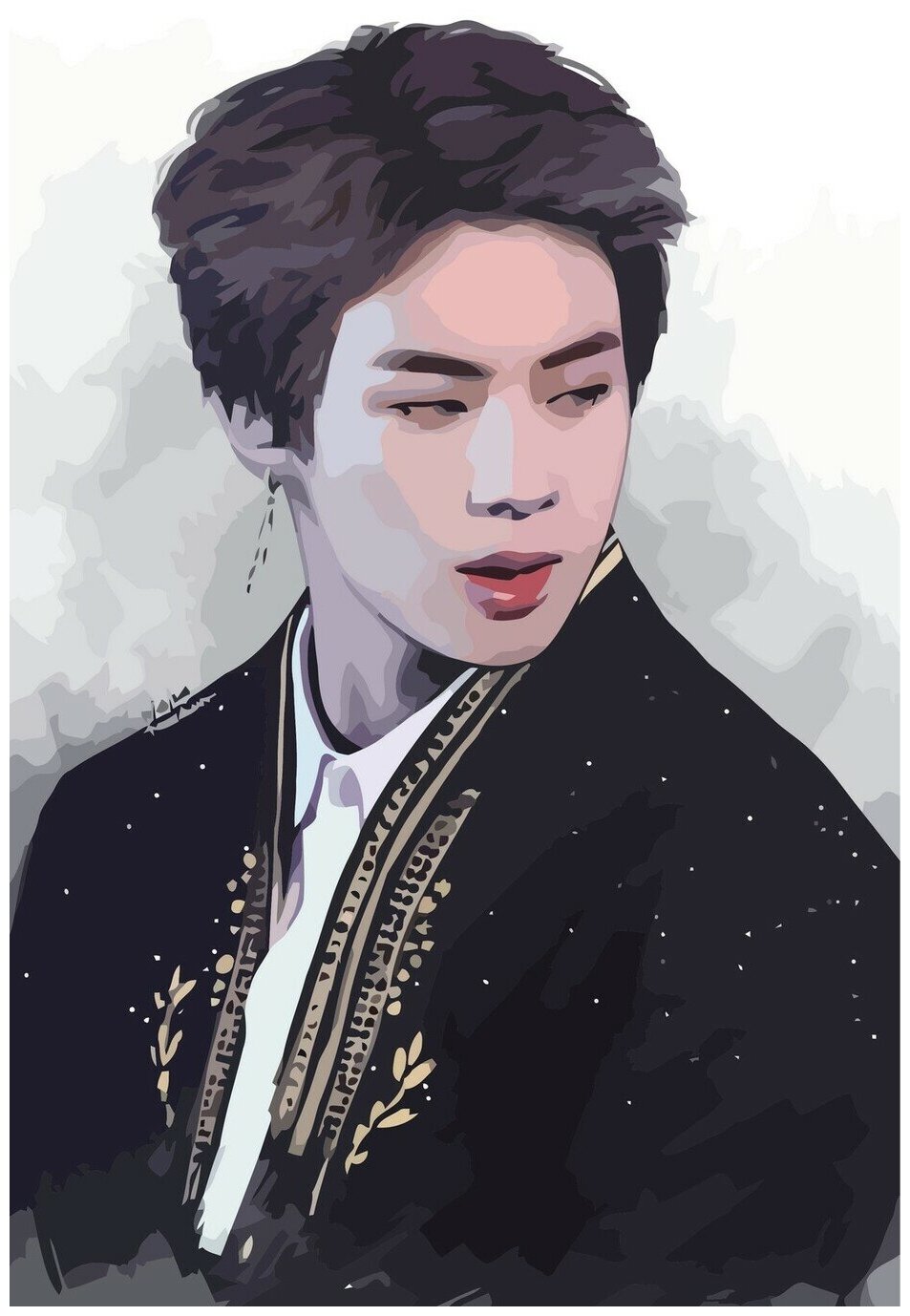 Картина по номерам на холсте kpop bts jin Ким Сокджин - 2318 40X60