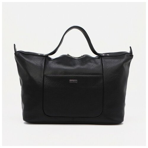 фото Саквояж, отдел на молнии, 2 наружных кармана, длинный ремень, цвет черный noname