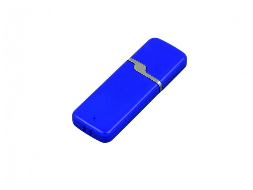 Промо флешка пластиковая с оригинальным колпачком (64 Гб / GB USB 2.0 Синий/Blue 004 Необычная простая доступная по низкой цене с гарантией)