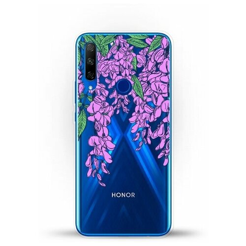фото Силиконовый чехол цветы фиолетовые на honor 9x premium andy & paul