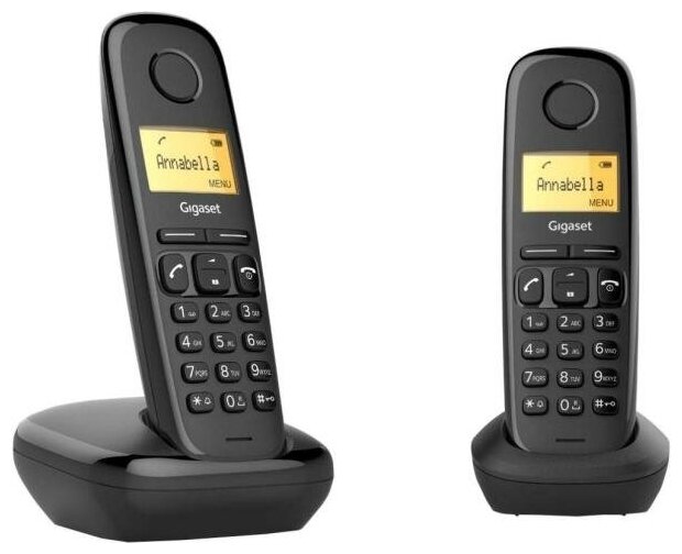 Р/Телефон Dect Gigaset A170 DUO RUS черный (труб. в компл:2шт) АОН