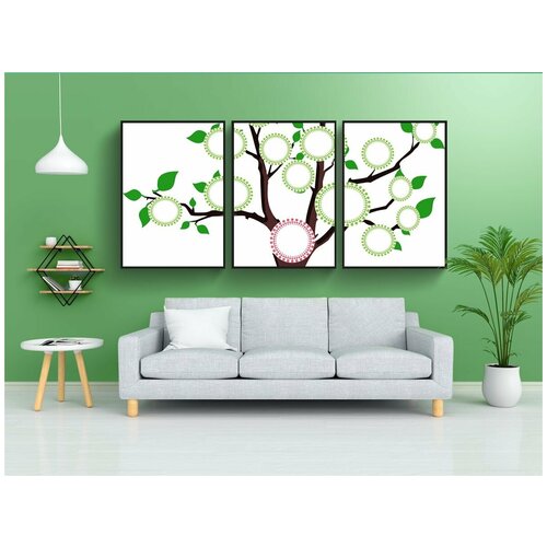 фото Набор модулных постеров для интерьера "дерево, семья, образование" 60x90 см. в тубусе, без рамки lotsprints