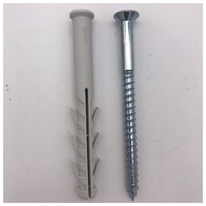 фото Дюбель нейлоновый, в комплекте с оцинкованным шурупом 10х100 25шт.