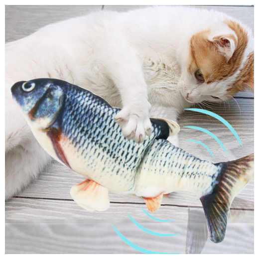 Интерактивная рыбка рыба для кошек собак с виляющим подвижным хвостом дразнилка кусалка для животных + заводная мышь мышка - фотография № 8