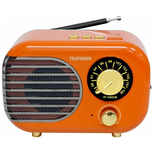 Радиоприемник TELEFUNKEN настольный TF-1682UB оранжевыйзолотистый USB microSD 148400₽