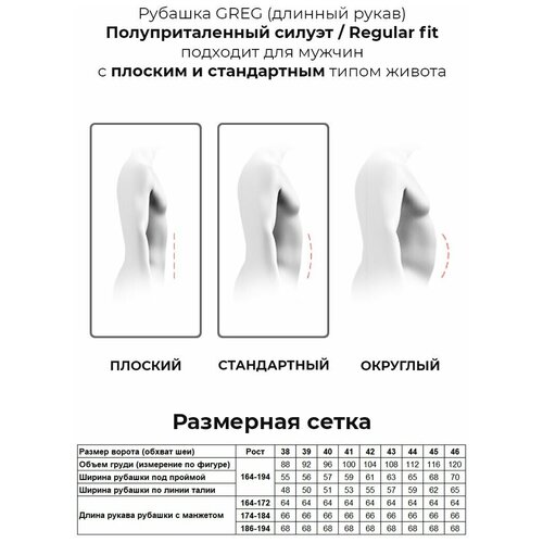 Рубашка GREG, размер 186-194/39, фиолетовый рубашка greg размер 186 194 39 голубой