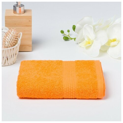 Полотенце махровое гладкокрашеное «Эконом» 50х90 см, цвет оранжевый