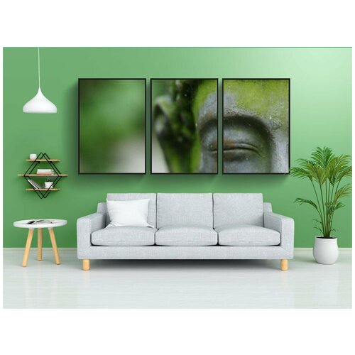 фото Набор модулных постеров для интерьера "изображение, будда, сад" 60x90 см. в тубусе, без рамки lotsprints