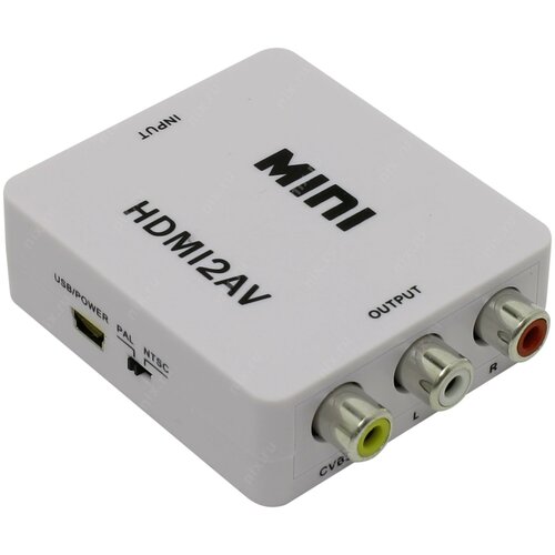 Конвертер преобразователь HDMI-AV (3RCA) CVBS PAL NTSC черный конвертер av на hdmi и аудио av 2 hdmi для монитора cvbs pal ntsc для монитора ps3 pc черный