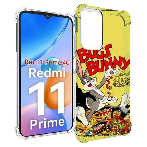 Чехол MyPads бакс-банни-и-еда для Xiaomi Redmi 11 Prime 4G задняя-панель-накладка-бампер чехол mypads бакс банни и еда для xiaomi 12t redmi k50 ultra задняя панель накладка бампер