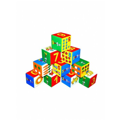 кубики мякиши умная математика 10 кубиков 7 7 см Кубики мягкие Умная математика, Мякиши