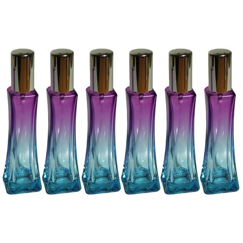 фото Атомайзер для духов aromaprovokator сине-фиолетовое стекло спрей серебро 50 мл набор 6 шт