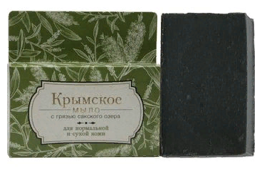 Крымское мыло "для нормальной И сухой кожи" на основе вытяжки из целебной грязи Сакского озера 80гр.