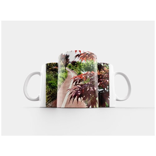 фото Кружка "спортивная дорожка, красные листья, пейзаж" 320 мл lotsprints