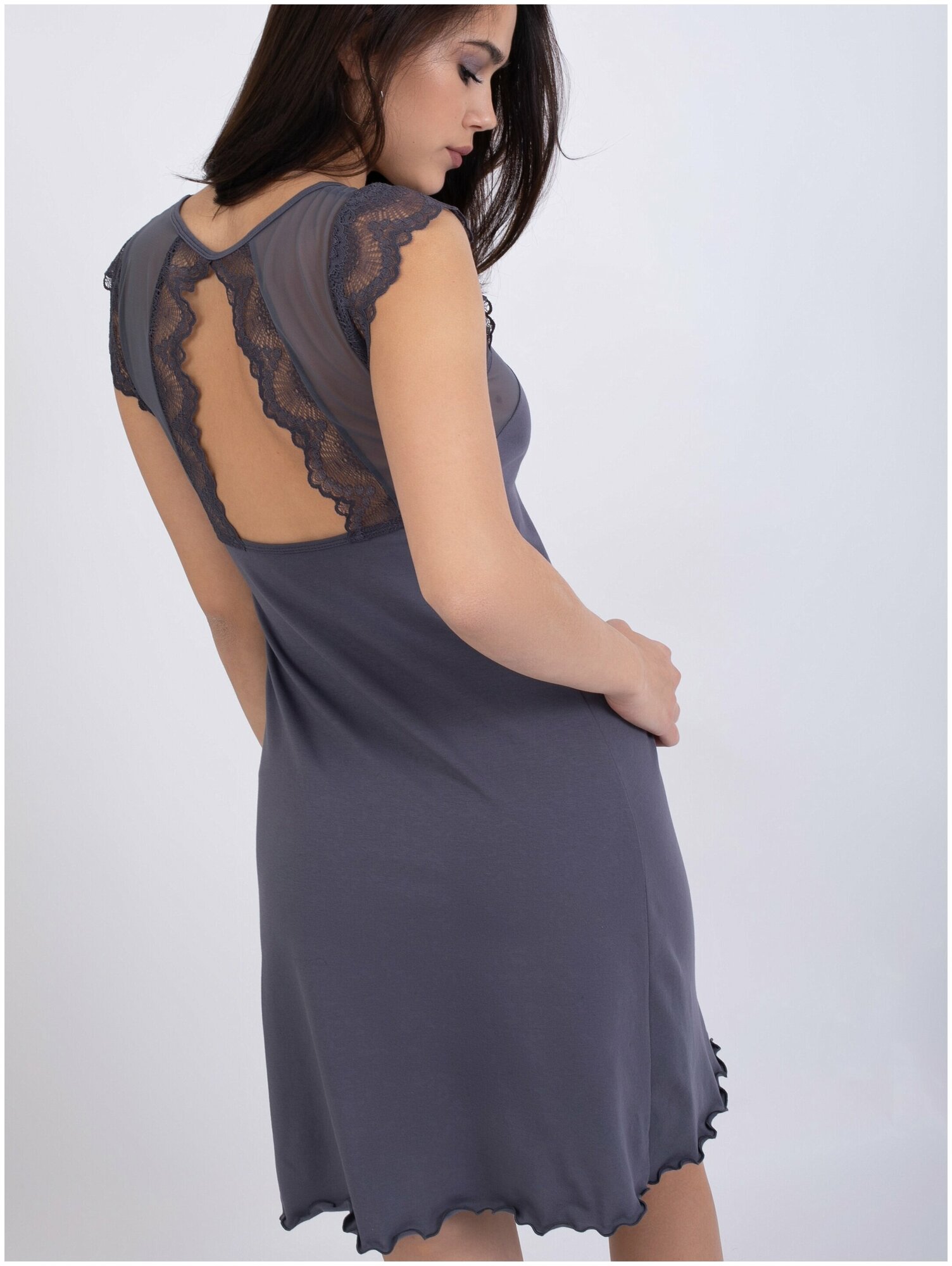 Ночная сорочка сексуальная с кружевом Mon Plaisir, арт. 133314618, серый, размер 48 - фотография № 6