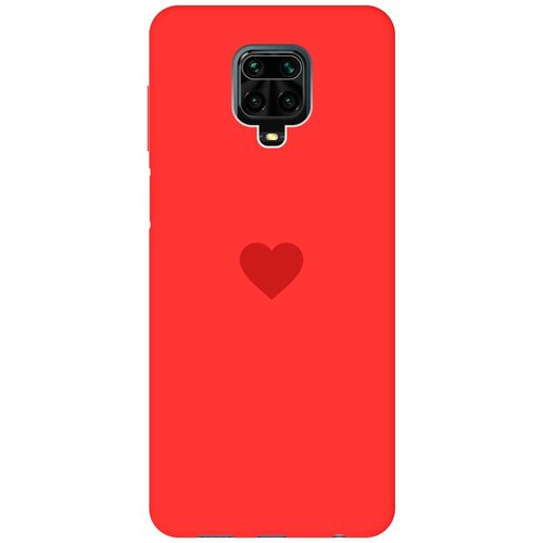 фото Силиконовая чехол-накладка silky touch для xiaomi redmi note 9s / note 9 pro с принтом "heart" красная gosso