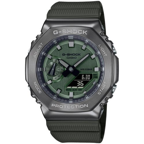 Наручные часы CASIO G-Shock GM-2100B-3A, зеленый, хаки часы casio gm 2100b 4aer